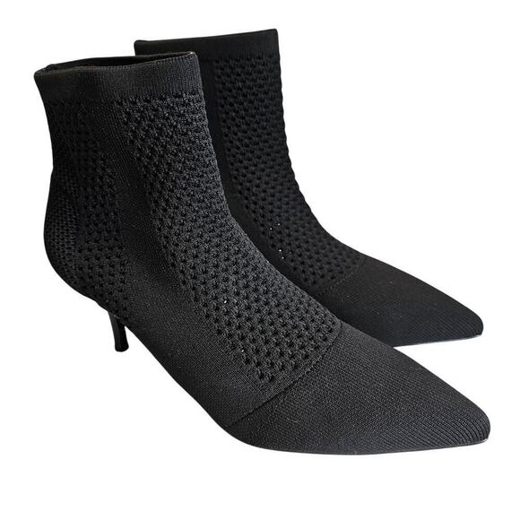 Charles by Charles David Venus Knit Black Pointed Stiletto Sock Bootie Size 7 - Picture 2 of 9